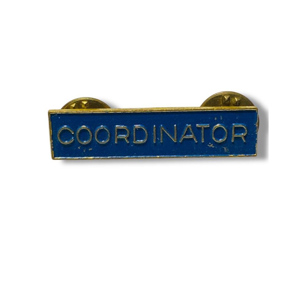 Vintage‎ Bar Pin Coordinator Blue Goldtone 1.5" Double Butterfly Back